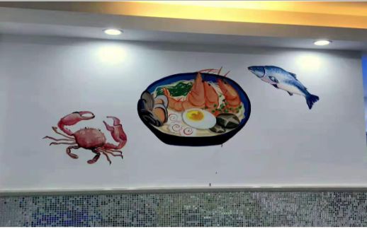台州市海鲜面馆彩绘